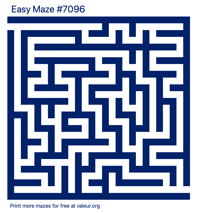 Free Printable Easy Maze number 7096