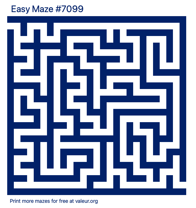 Free Printable Easy Maze number 7099
