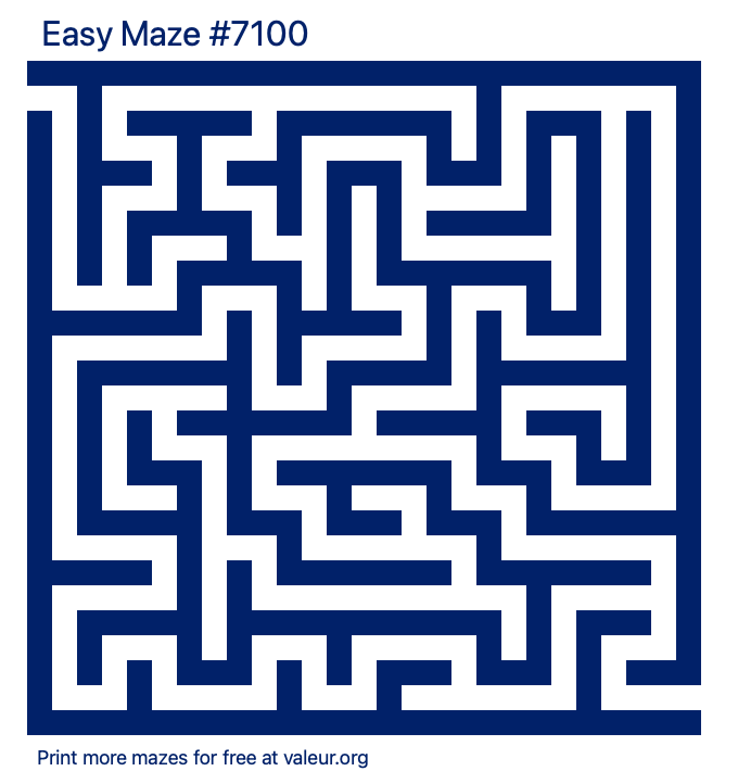 Free Printable Easy Maze number 7100