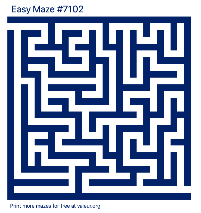 Free Printable Easy Maze number 7102