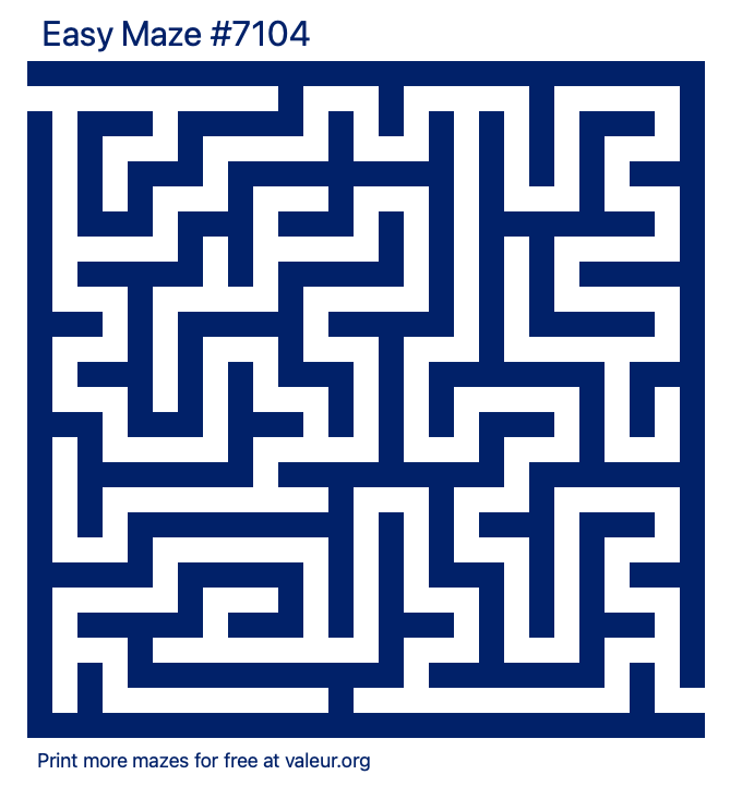 Free Printable Easy Maze number 7104