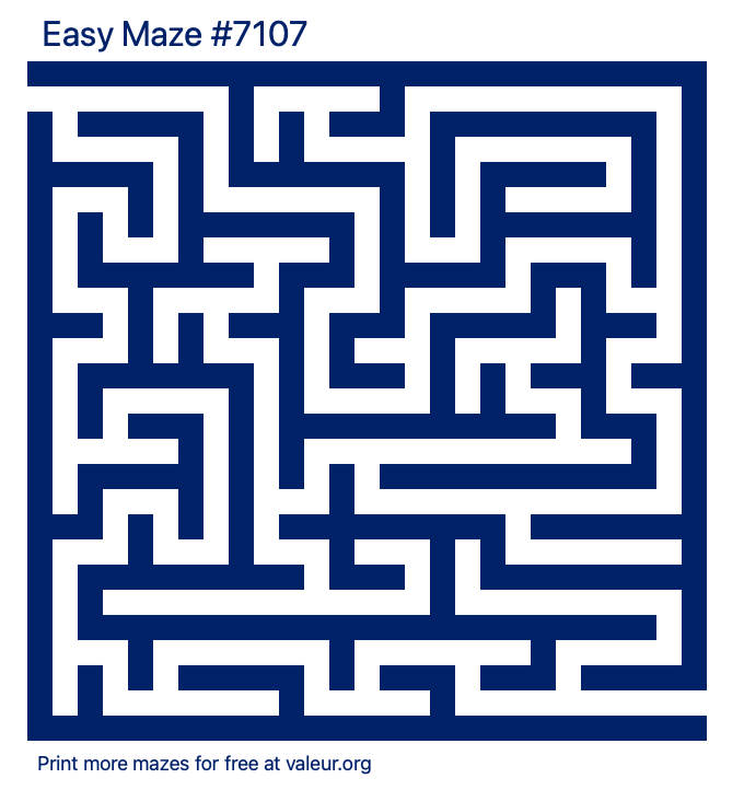 Free Printable Easy Maze number 7107