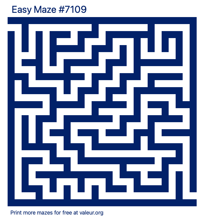 Free Printable Easy Maze number 7109