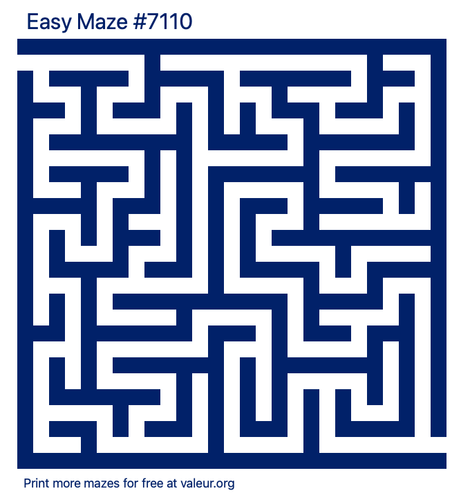 Free Printable Easy Maze number 7110