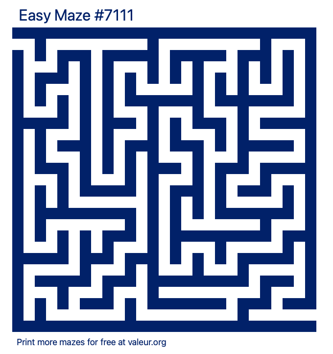 Free Printable Easy Maze number 7111