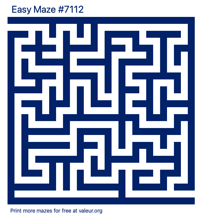 Free Printable Easy Maze number 7112