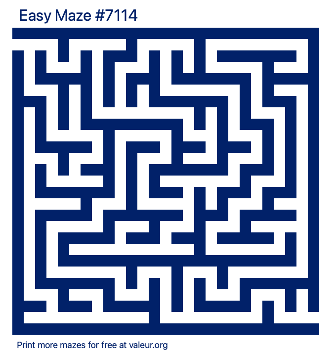 Free Printable Easy Maze number 7114