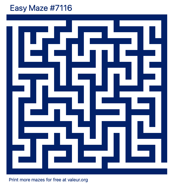 Free Printable Easy Maze number 7116