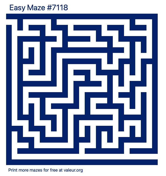 Free Printable Easy Maze number 7118