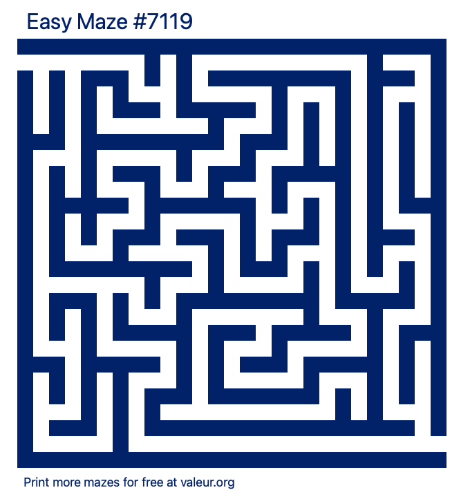 Free Printable Easy Maze number 7119