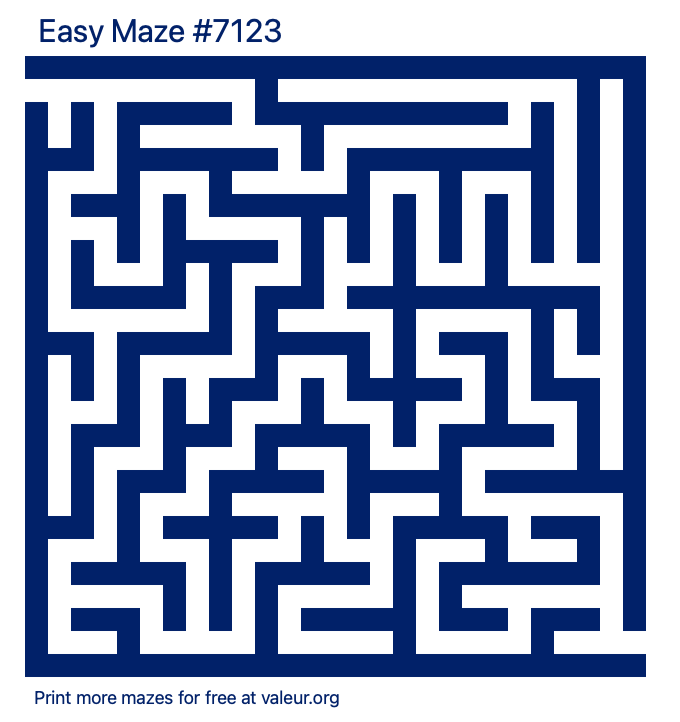 Free Printable Easy Maze number 7123