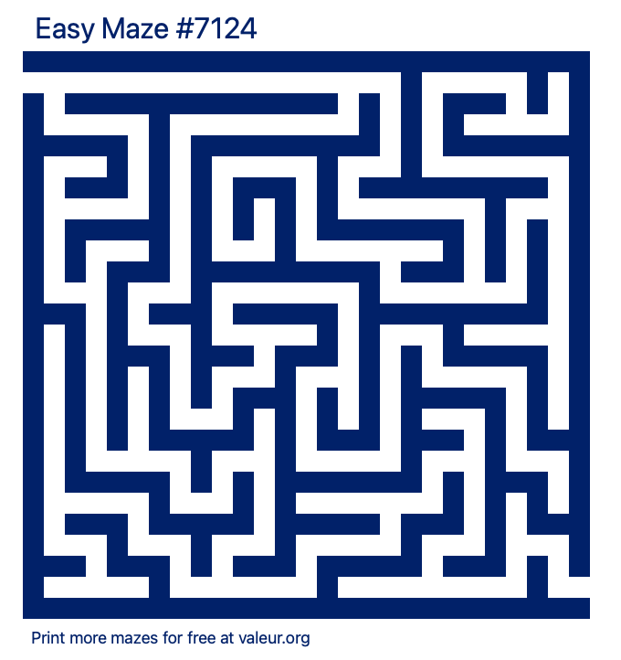 Free Printable Easy Maze number 7124