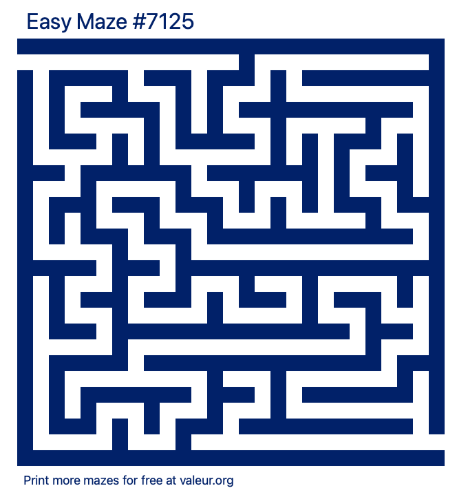 Free Printable Easy Maze number 7125