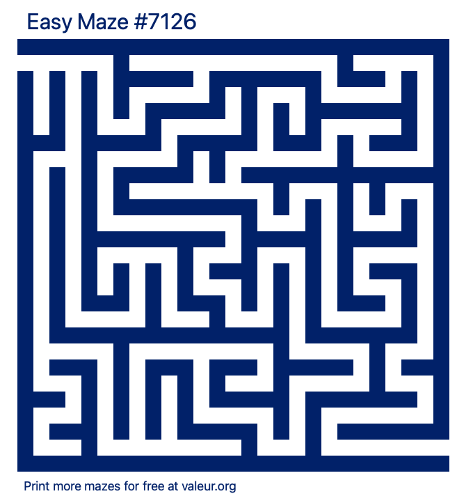 Free Printable Easy Maze number 7126