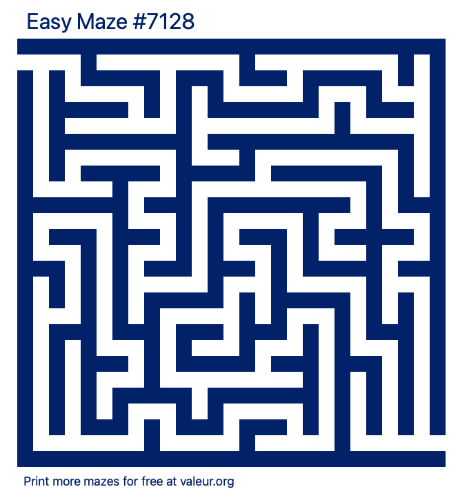 Free Printable Easy Maze number 7128