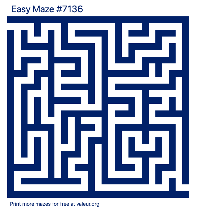 Free Printable Easy Maze number 7136