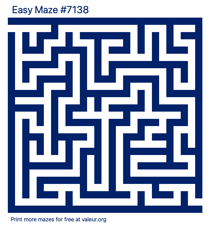 Free Printable Easy Maze number 7138