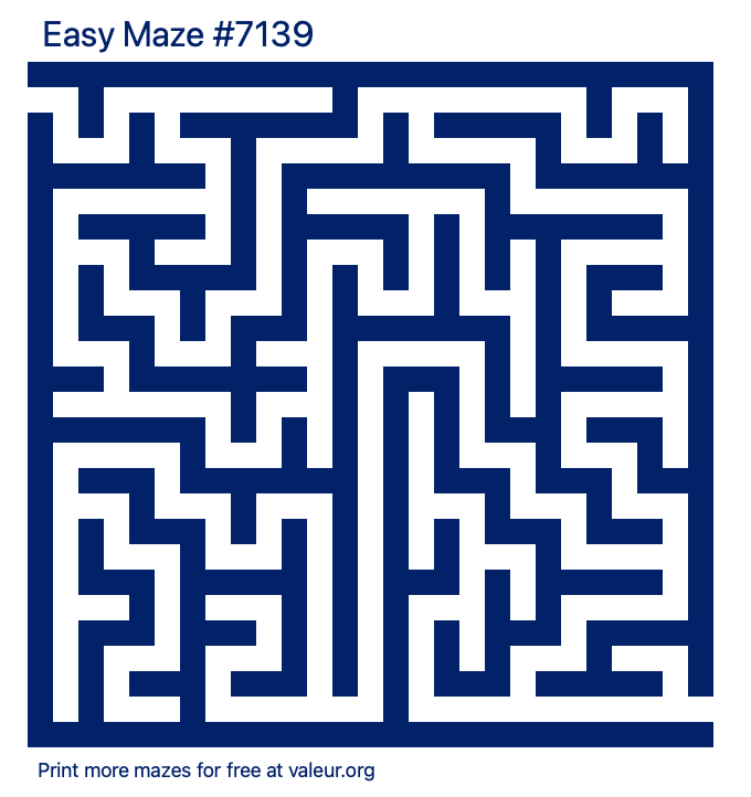 Free Printable Easy Maze number 7139