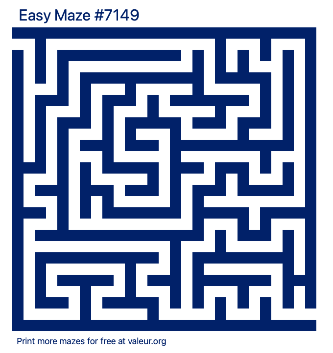 Free Printable Easy Maze number 7149