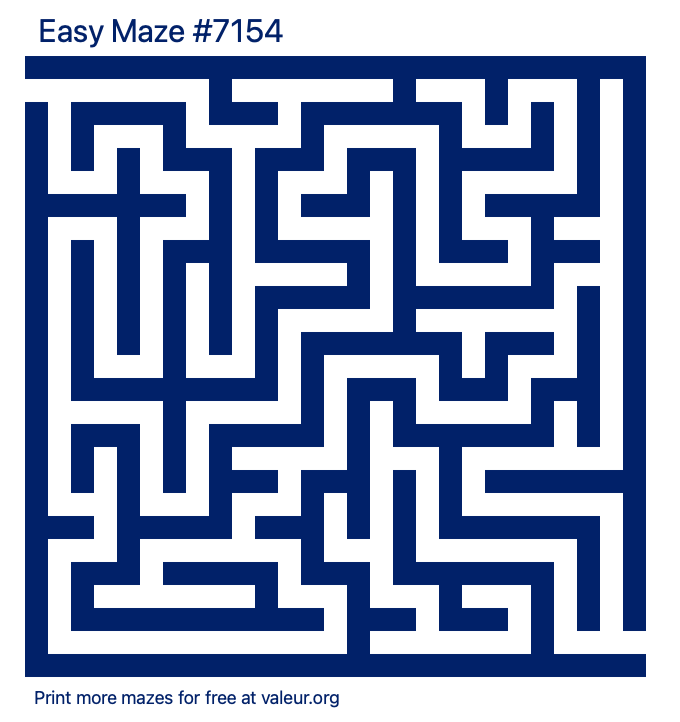 Free Printable Easy Maze number 7154