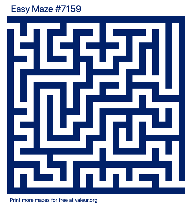 Free Printable Easy Maze number 7159