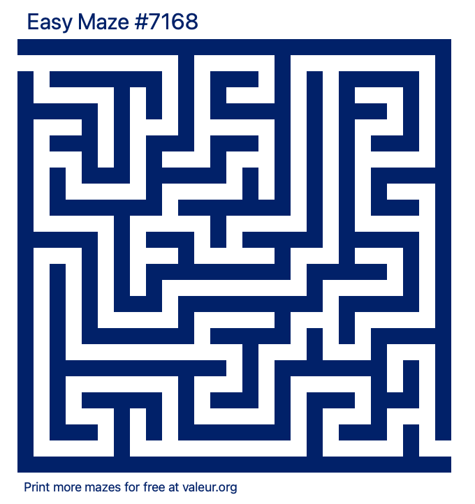 Free Printable Easy Maze number 7168