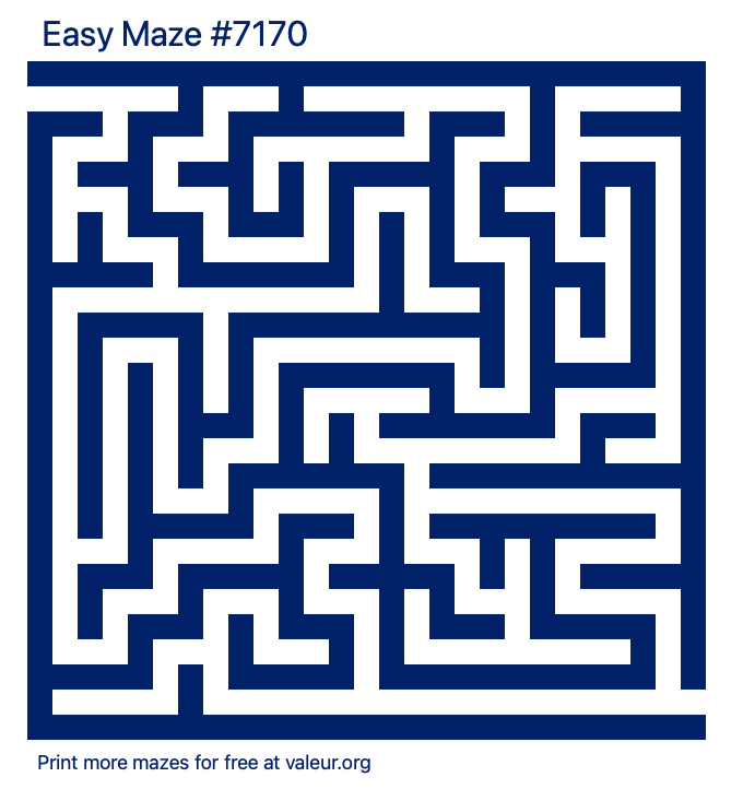 Free Printable Easy Maze number 7170