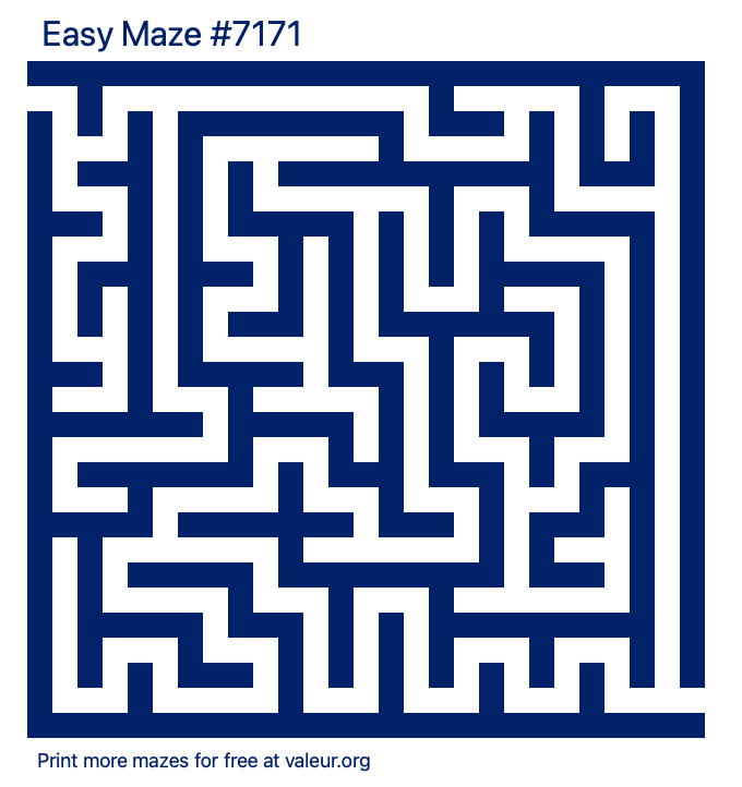 Free Printable Easy Maze number 7171