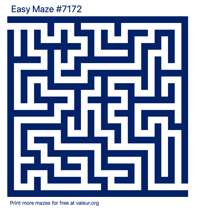 Free Printable Easy Maze number 7172