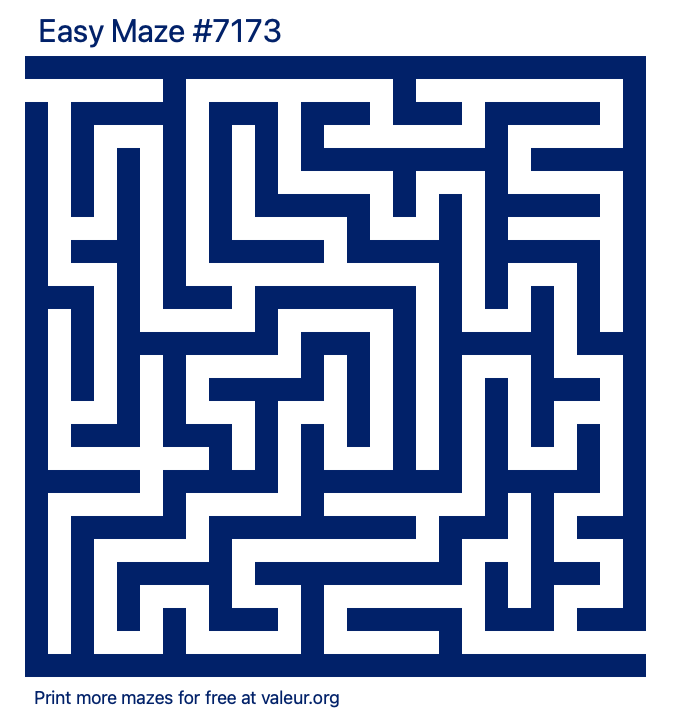 Free Printable Easy Maze number 7173