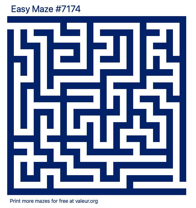 Free Printable Easy Maze number 7174