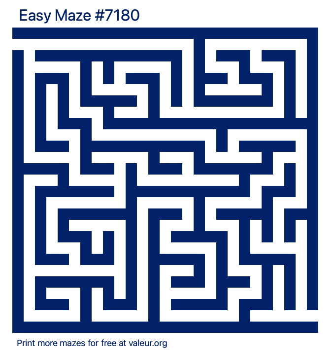 Free Printable Easy Maze number 7180