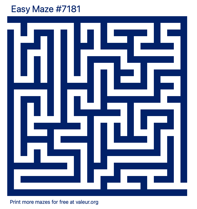 Free Printable Easy Maze number 7181