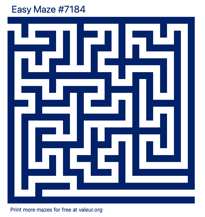 Free Printable Easy Maze number 7184