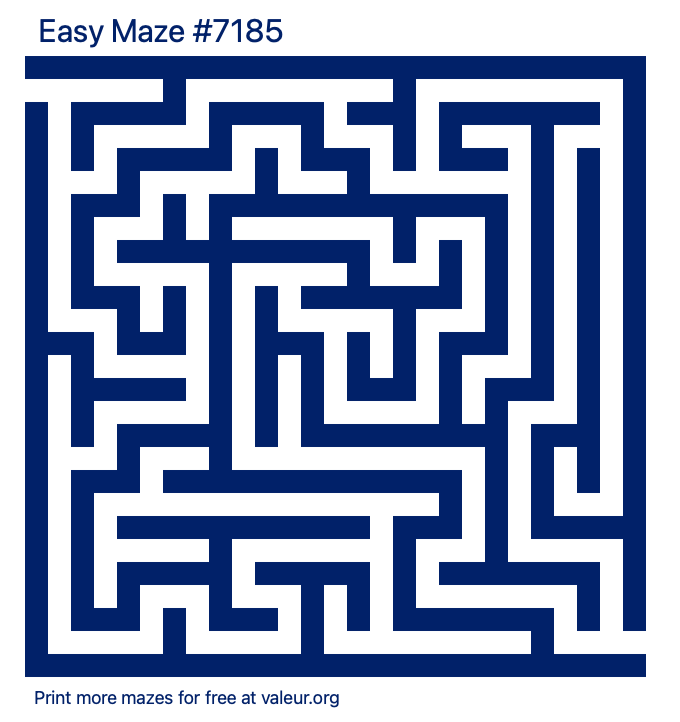 Free Printable Easy Maze number 7185