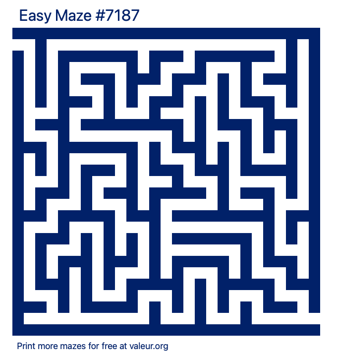 Free Printable Easy Maze number 7187