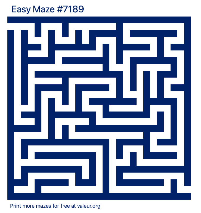 Free Printable Easy Maze number 7189