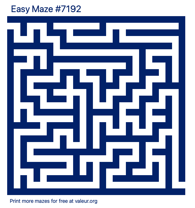 Free Printable Easy Maze number 7192