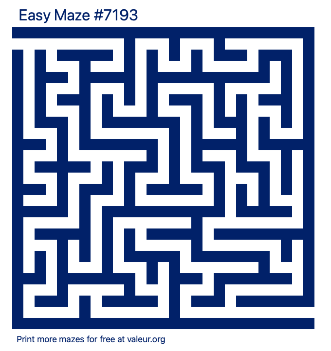 Free Printable Easy Maze number 7193