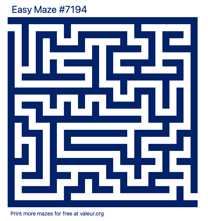 Free Printable Easy Maze number 7194