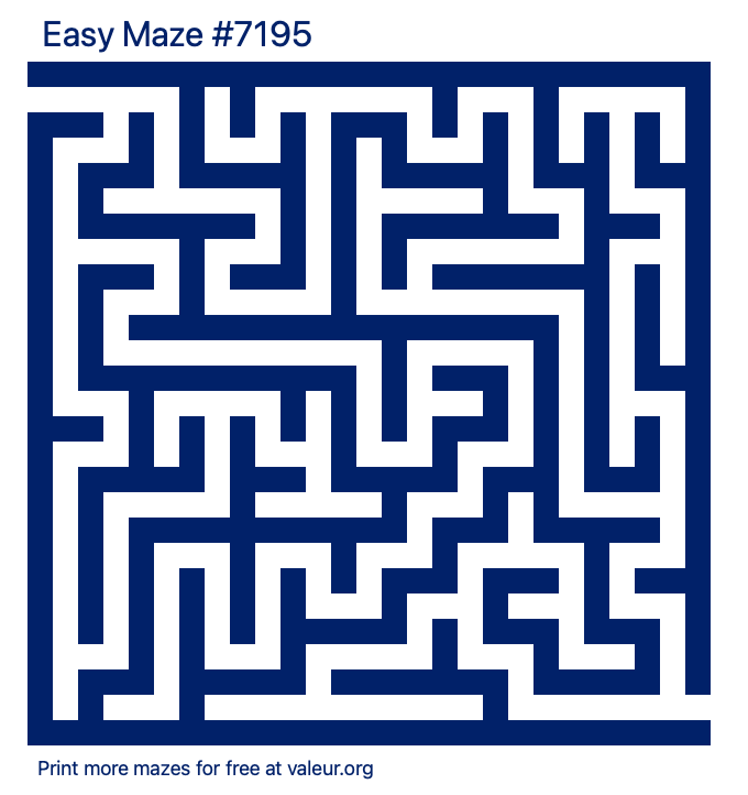 Free Printable Easy Maze number 7195