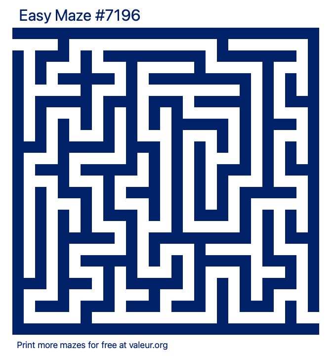 Free Printable Easy Maze number 7196