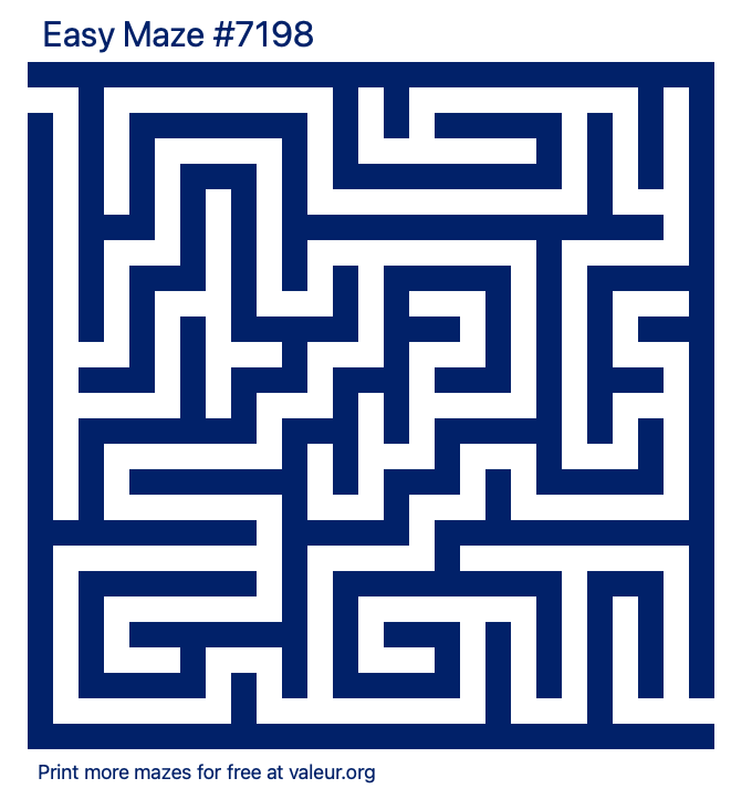 Free Printable Easy Maze number 7198