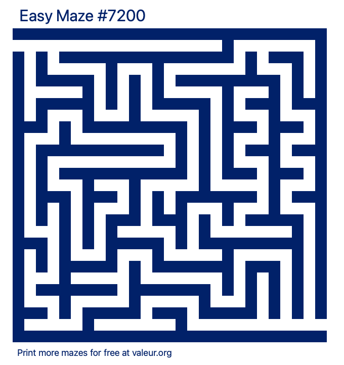 Free Printable Easy Maze number 7200