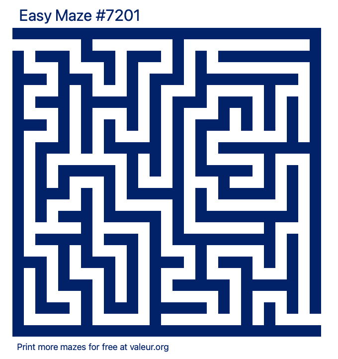 Free Printable Easy Maze number 7201