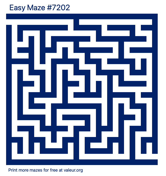 Free Printable Easy Maze number 7202