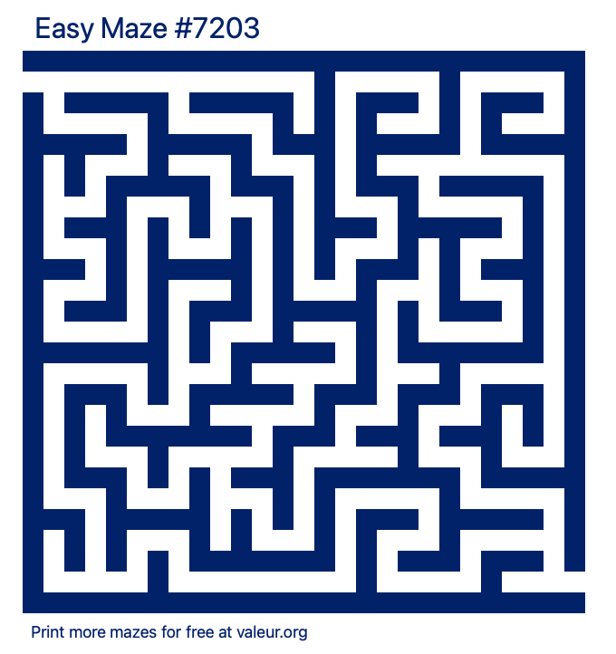 Free Printable Easy Maze number 7203