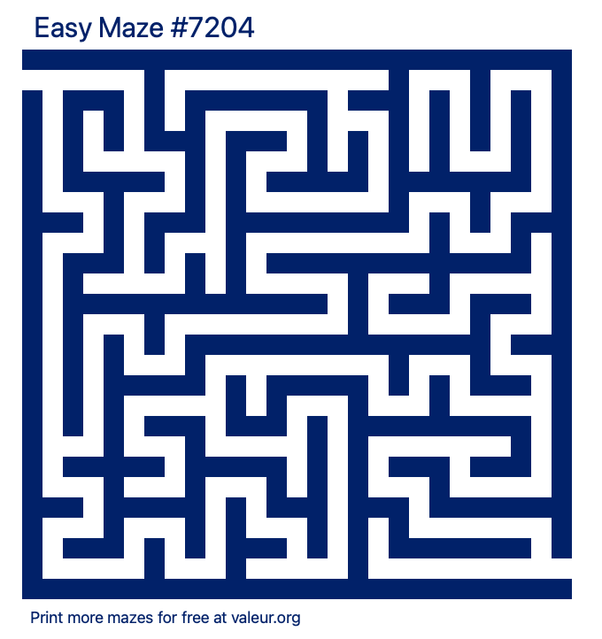 Free Printable Easy Maze number 7204