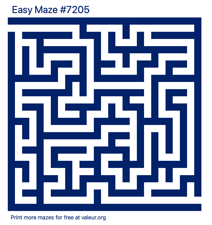 Free Printable Easy Maze number 7205