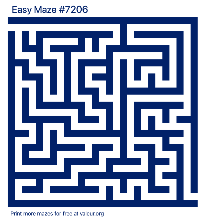 Free Printable Easy Maze number 7206